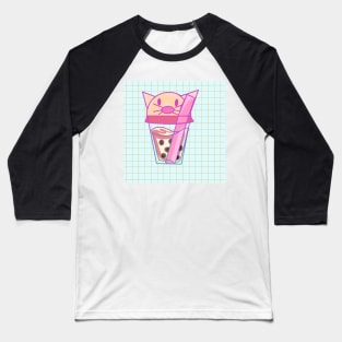 Cat Bubble tea Baseball T-Shirt